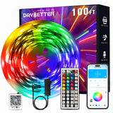 DAYBETTER RGB LED Strip Lights with Timer – Customizable Home Accent Lighting Behind TV Headboard and Kitchen Ambient Decor