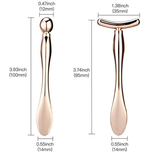dual-ended y-wand with spatula for cream application on one end and massager on the other