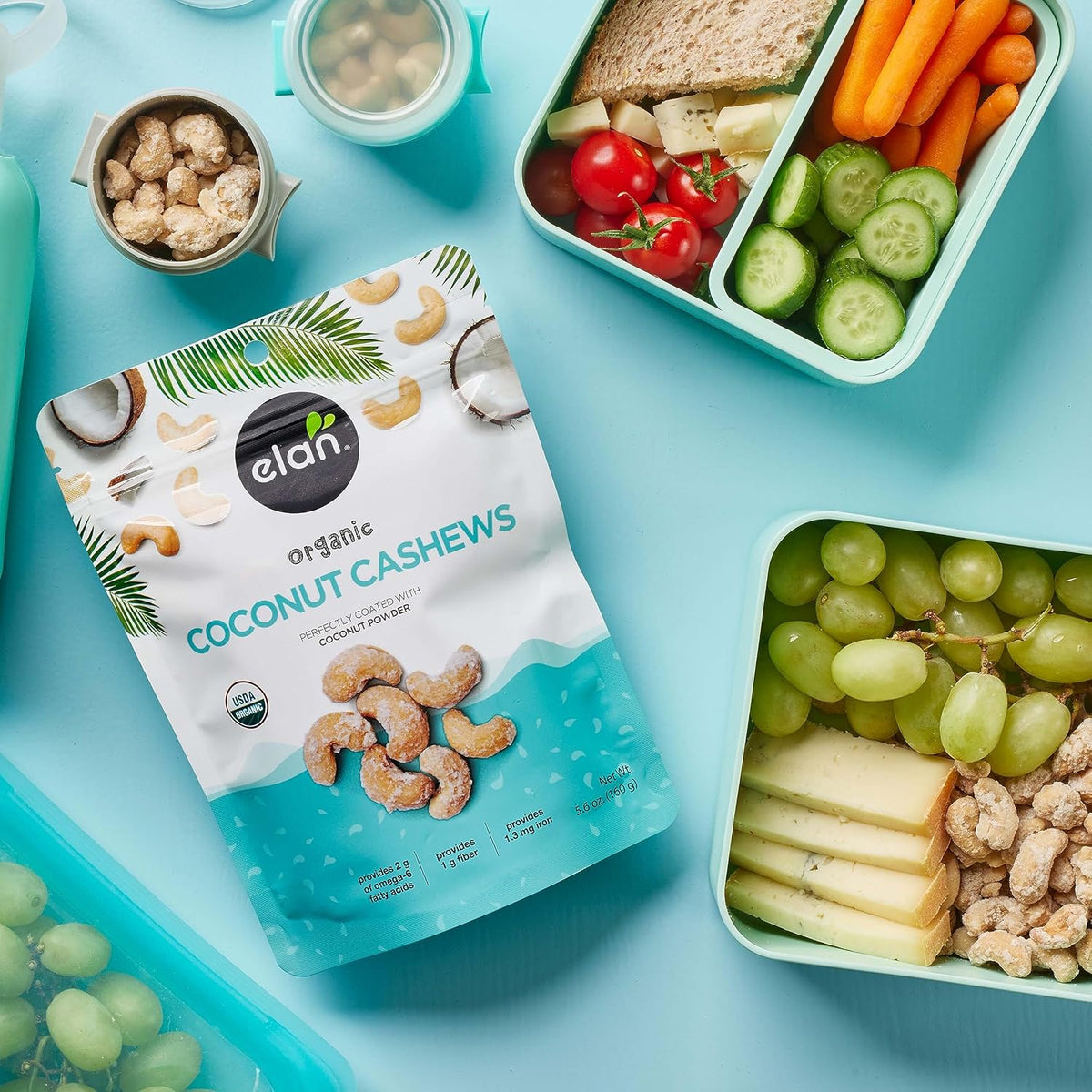 Elan Organic Coconut Cashews – Clean-Ingredient Pantry Staple for Wellness Rituals, Himalayan Pink Salt, 5.6 oz
