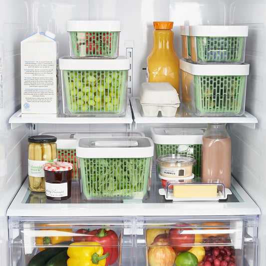 elevated basket with side handles promoting 360-degree airflow and functioning as a colander