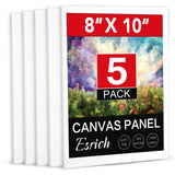 ESRICH Cotton Art Canvas Panels – Consistent Pre-Primed Surface for Pour Painting Tests, Watercolor Sketches, and After-Class Studio Time