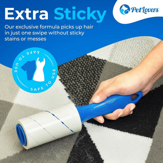 extra sticky adhesive engineered for pet hair pickup