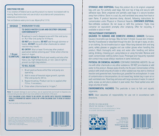 fast-dissolving granular chlorine that requires no pre-mixing