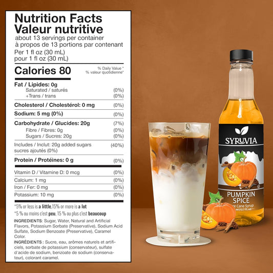 five available flavor variants: caramel, vanilla, hazelnut, gingerbread, pumpkin spice