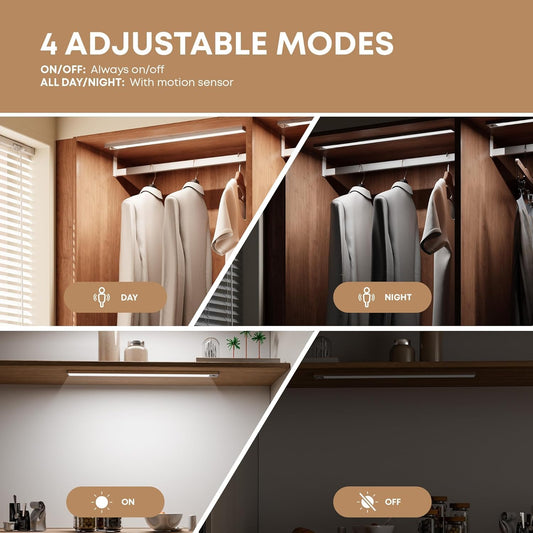 four operating modes (always on / all day / night only / off) via touch control