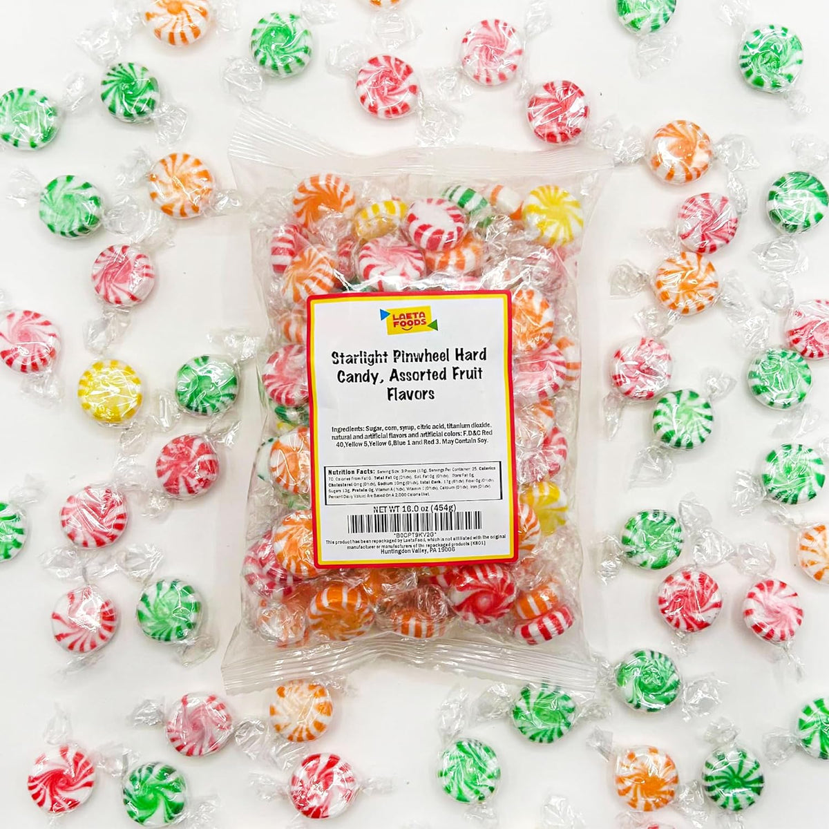 Fruit Starlights Hard Candy – Sealed Fruit Flavored Pinwheels for Kids, Parent-Approved Snack for Playdates Birthday Parties and Trick or Treat