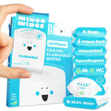 WipeCove Travel Flushable Wipes – Pocket-Size Cleansing for Camping and Hiking, Aloe and Water Formula