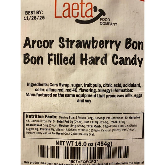 hard strawberry-flavored outer shell with smooth, juicy strawberry-flavored liquid center