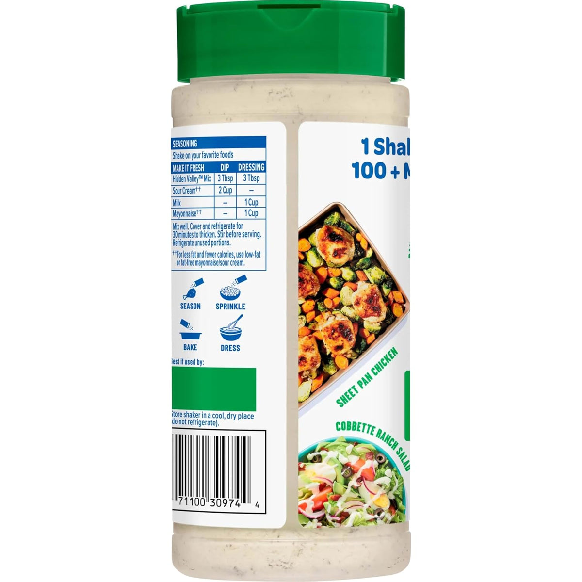 Hidden Valley Original Ranch Seasoning Mix - Tailgate and Backyard BBQ Dry Rub and Dipping Blend, 8 oz Canister