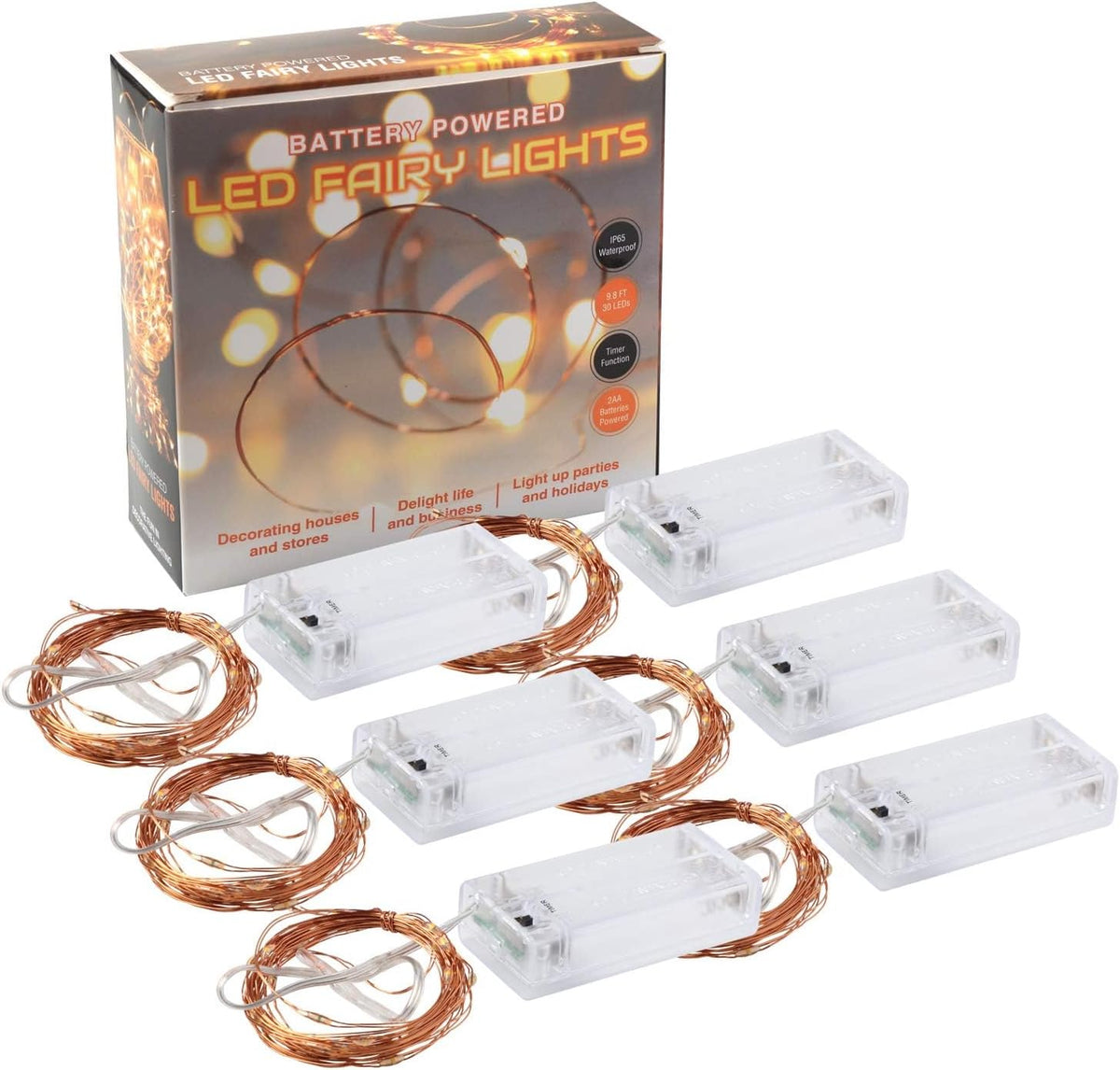 innotree Battery Fairy String Lights – Cozy Housewarming Gift for Her, 10ft Copper Wire Mini Lights with 6-Hour Timer 6-Pack