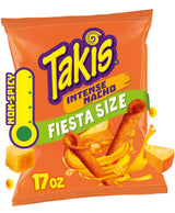 Takis Fuego Rolled Spicy Chips — Stress Snacking Pick-Me-Up for Work Breaks, Hot Chili Lime Spicy Snack