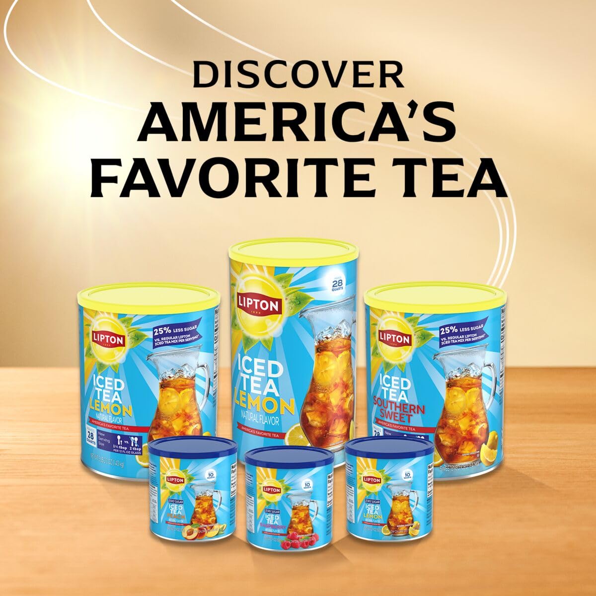 Lipton Sugar-Free Peach Iced Tea Powder – Instant Pitcher for Conference Room and Remote Workdays