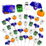 Low Sugar Fat Free Gluten Free Halloween Suckers 42 Count, Individually Wrapped Sealed for Hygienic Trick or Treat Handouts and Classroom Party