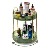 Asayuee 360 Rotating Makeup Organizer for Vanity – Time-Saving Vanity Organizer for Busy Workdays, Spinning Skincare and Perfume Storage for Counter