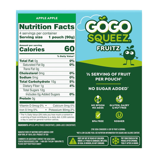 made from 100% fruit — apple, apple puree concentrate, and lemon juice concentrate