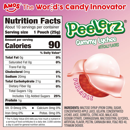 made with real fruit juice (lychee, mango, peach, pineapple, kiwi, orange, banana, watermelon flavors)