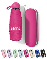 Seniny Mini Travel Umbrella – Travel Day Gift and Personal Accessory, Folding Pocket Umbrella for Sun and Showers