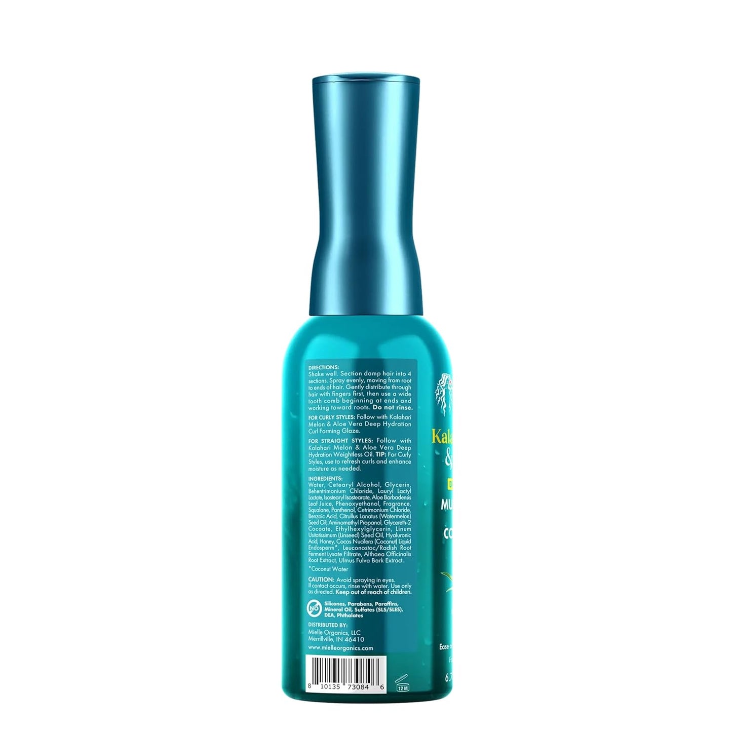 Mielle Organics Kalahari Melon & Aloe Vera Multi-Tasking Leave In Conditioner Spray - Nightly Hair Ritual for Curly, Coily & Textured Hair, 6.7 Ounce
