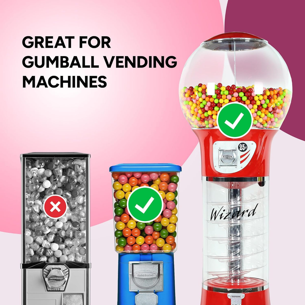 MiniMax Large Gumball Pack Vibrant Candy Jar Filler for Home Gumball Machines and Kid Friendly Retail Counters