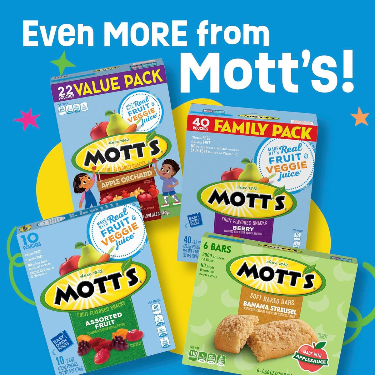 Mott's Vitamin C Halloween Fruit Snacks for Active Lifestyles – Portable Gluten Free Chewy Snack, 40 Individually Wrapped Pouches