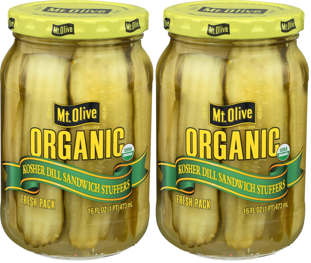 MOUNT OLIVE Organic Dill Sandwich Stuffers, 16 FZ (Pack of 2)