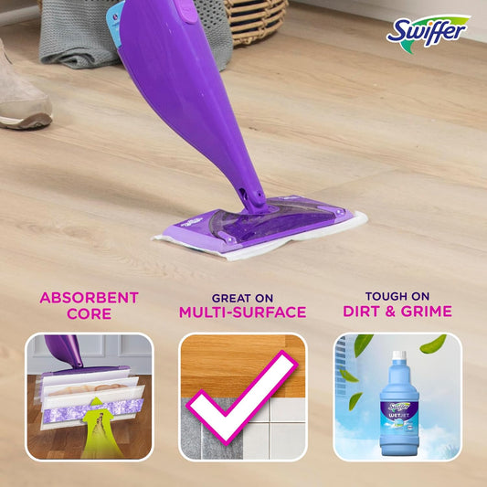 multi-surface compatibility: wood, tile, laminate, marble, and stone (when sealed/finished)