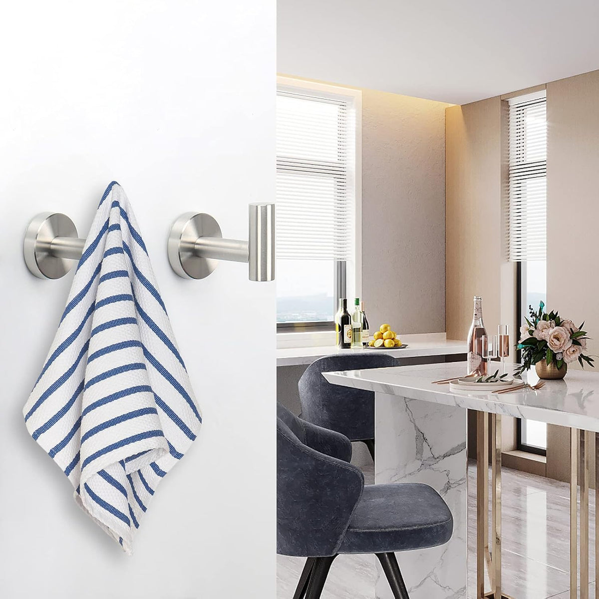 NearMoon Robe Holder - Beautiful Wedding Gift Idea in Brushed Gold Finish for Newlyweds