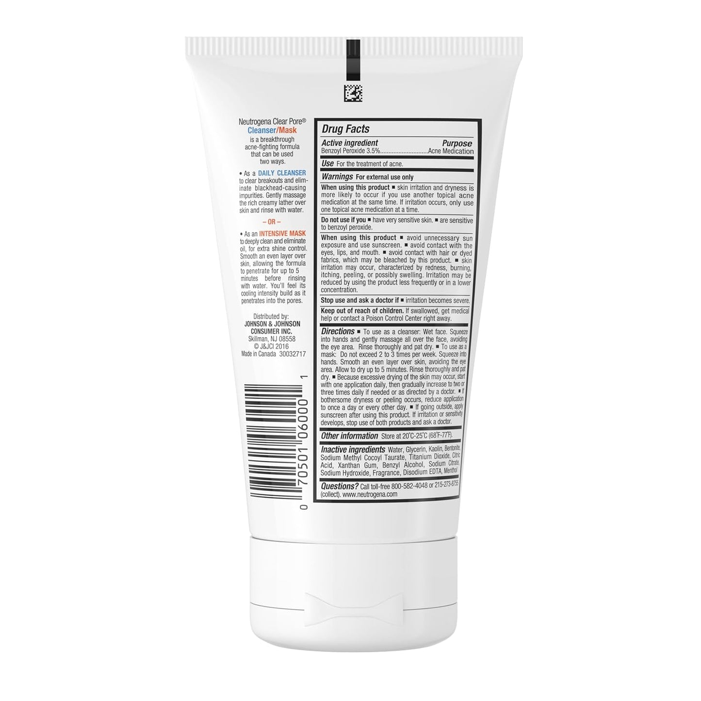 Neutrogena Clear Pore Teen Acne Cleanser & Mask – Safe, Dermatologist-Tested for Young Skin
