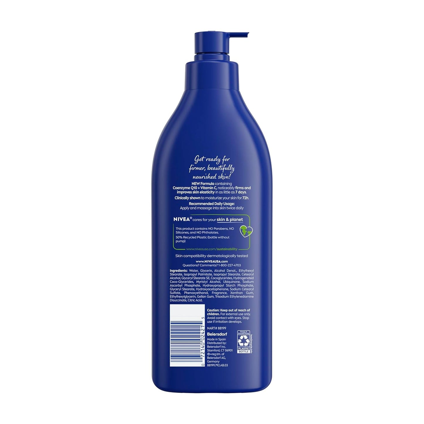 NIVEA Skin Firming Body Lotion with Q10 – Bedtime Self-Care Ritual for Dry Skin, 72-Hour Hydration, 16.9 Fl Oz
