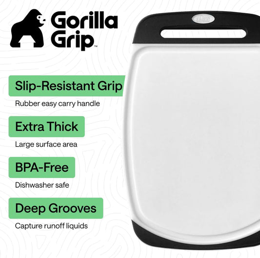 nonporous bpa-free plastic surface that resists splintering, peeling, odor and liquid absorption
