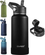 CIVAGO 32 oz Insulated Stainless Steel Water Bottle for Mindful Hydration at Home