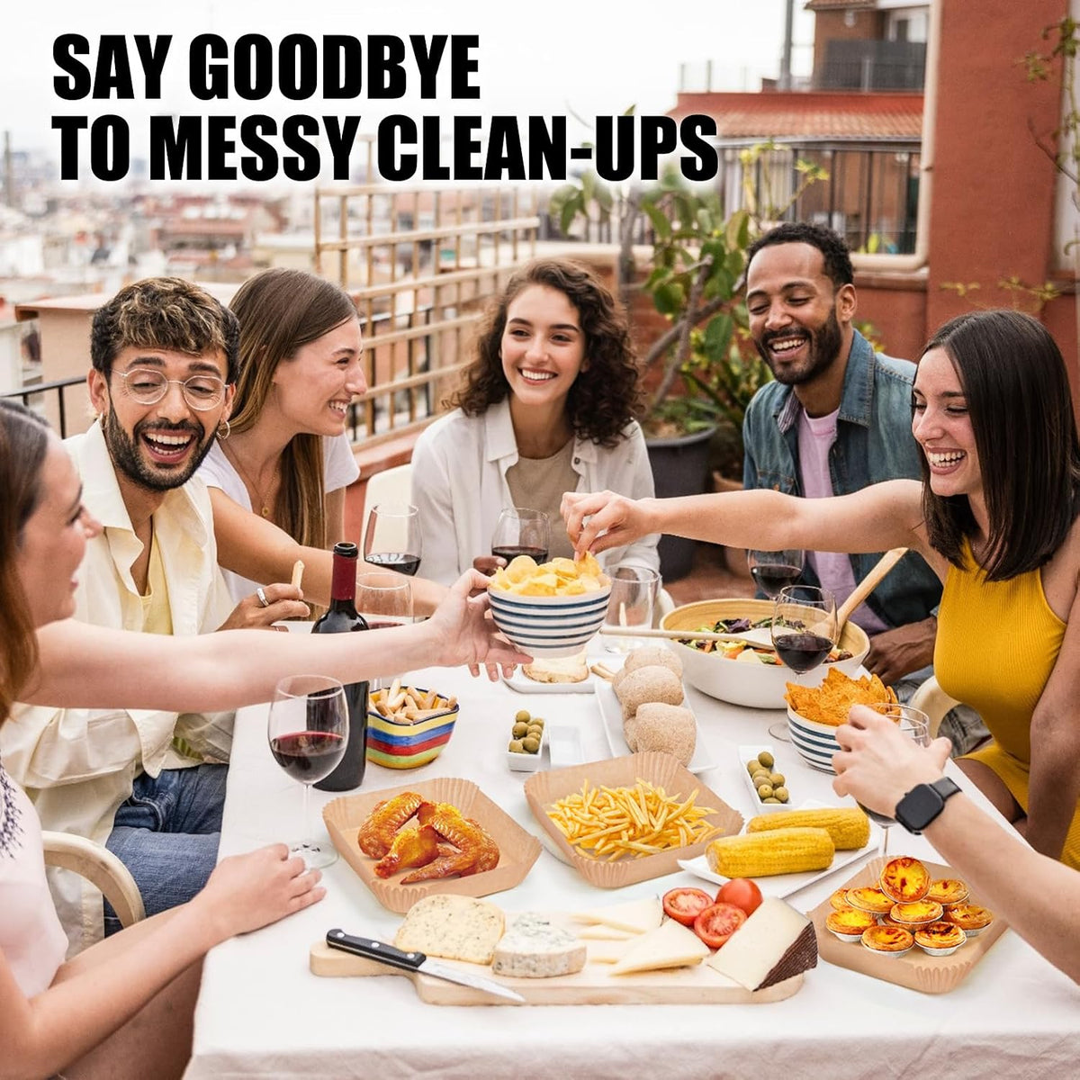 OLESBUR Air Fryer Liners Disposable – Meal Prep Station Parchment Sheets for Air Fryer, Bulk 200 Pcs 8 Inch Disposable Liners for Fast Cooking