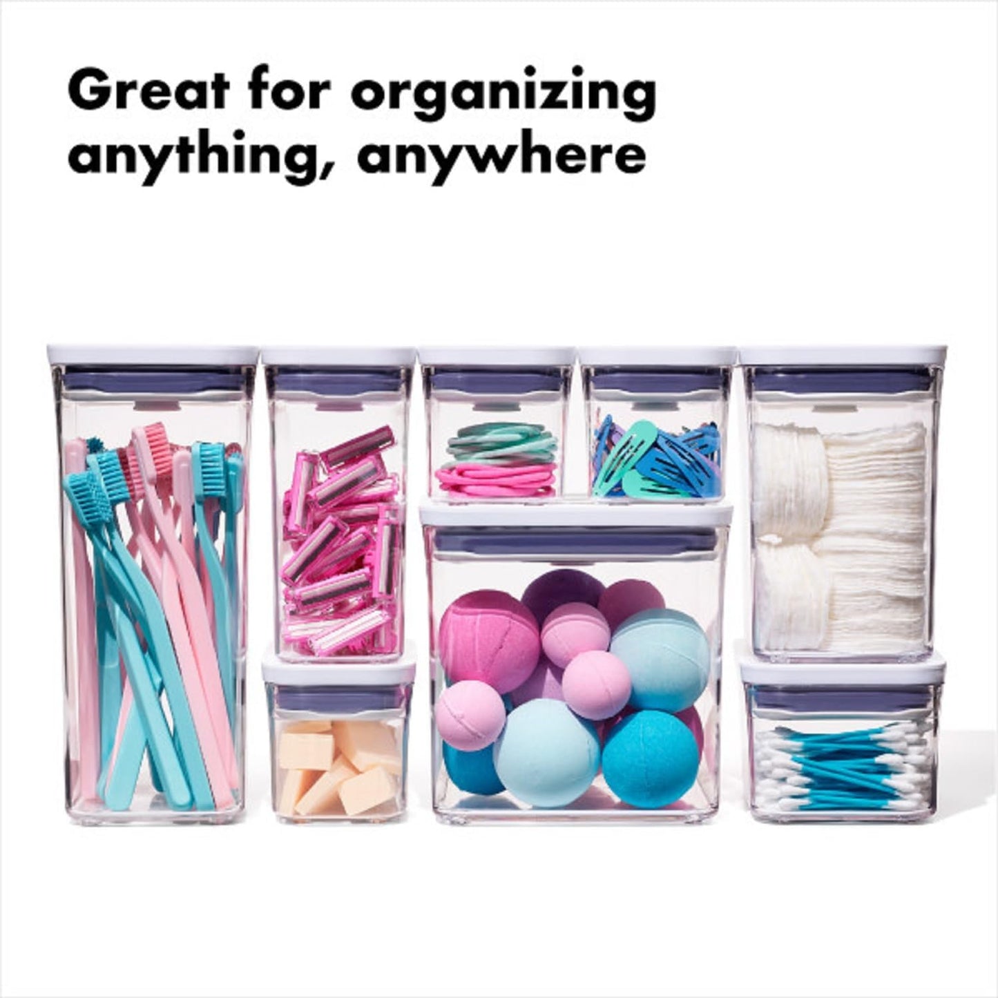 OXO Good Grips POP Container Bulk Set – Thoughtful Housewarming Gift for New Homeowners, Stackable Airtight Pantry Canisters