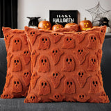MIULEE Ghost Motif Pillow Covers 18x18 Set of 2 – Fluffy Halloween Throw Pillow Cases for Window Seat and Media Room