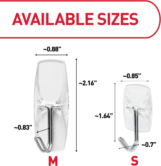 package of 10 clear wire toggle hooks plus 12 adhesive strips (20-hook variant available)
