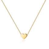 PAVOI Dainty Heart Necklace – Simple 14K Gold Plated Pendant for Everyday Layering