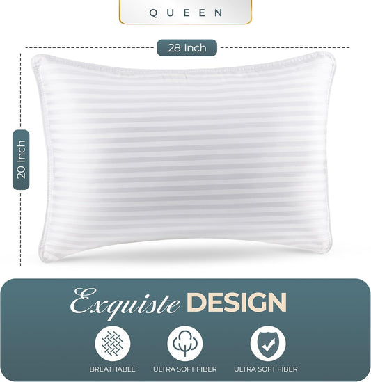 polycotton outer cover with 250 thread count and breathable striped weave