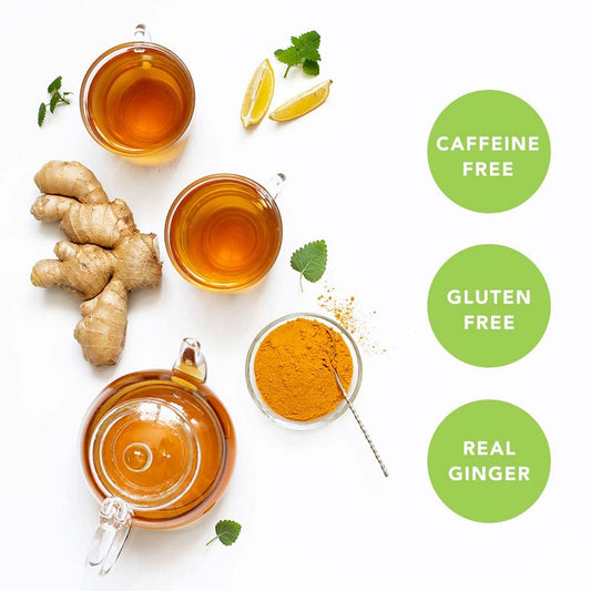 proprietary ginger-honey-turmeric blend with cane sugar base
