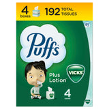 Puffs Plus Lotion with Vicks Facial Tissues – Thoughtful Get-Well Care Package for Mom, 4 Cubes of 48 Tissues