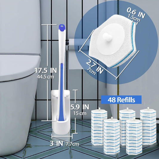 push-button handle that clamps the disposable head and releases it into the trash without finger contact