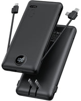 VRURC 10000mAh Power Bank with Folding Plug, Safe Spare Battery for Commuters, Seniors and Students