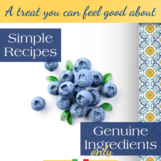 real blueberry flavor sourced from an italian-amalfi inspired profile