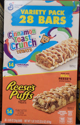Reese's Puffs Cinnamon Toast Crunch Treat Bars – Breakroom Snack Share for Coworkers, 28 ct