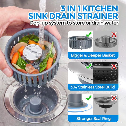 removable food-safe pp basket for hands-free waste disposal