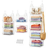 X-cosrack Foldable Closet Hanging Shelf – Decorative Wire Basket Organizer for Living Room and Bedroom Aesthetic