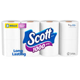 Scott 1000 Toilet Paper – Time-Saving Household Tissue for Busy Families, 1000-Sheet Long-Lasting Rolls