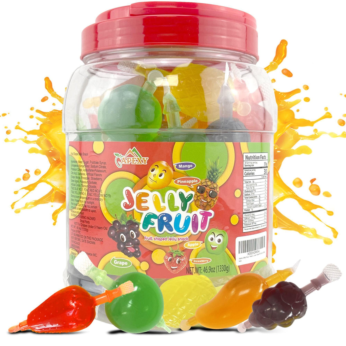 sealed jar container for freshness and easy dispensing into goodie bags or bowls