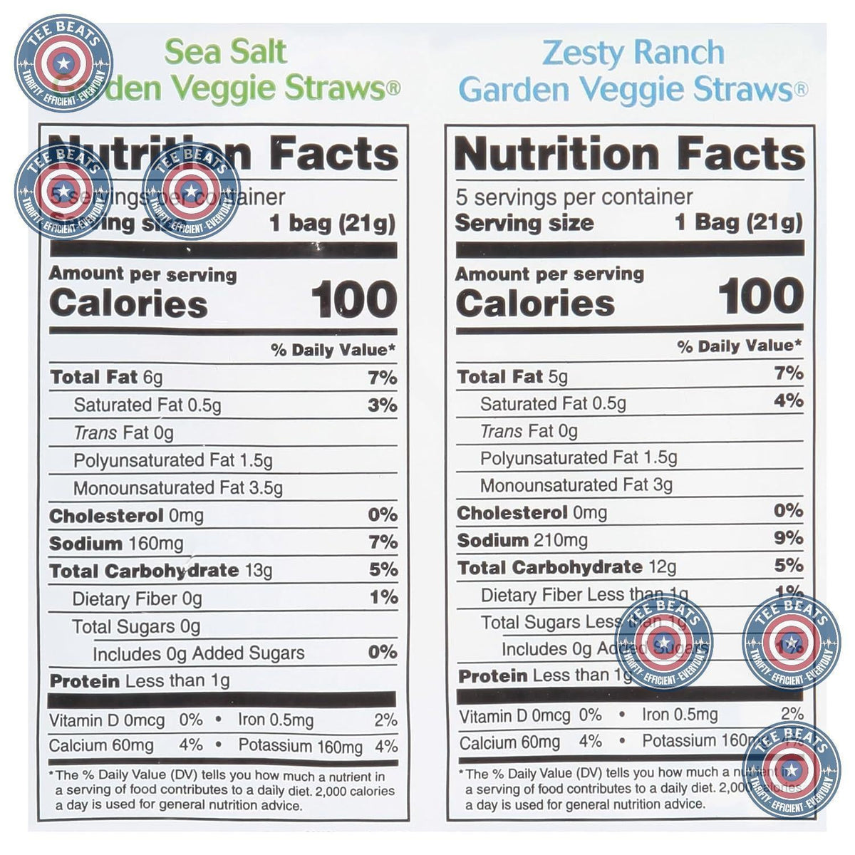 Sensible Portions Veggie Straws – Picnic Blanket Snack for Group Outings, Single-Serve Sea Salt and Ranch Bags