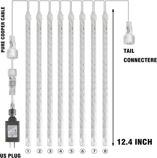 sequential top-to-bottom led activation simulating falling meteors or raindrops