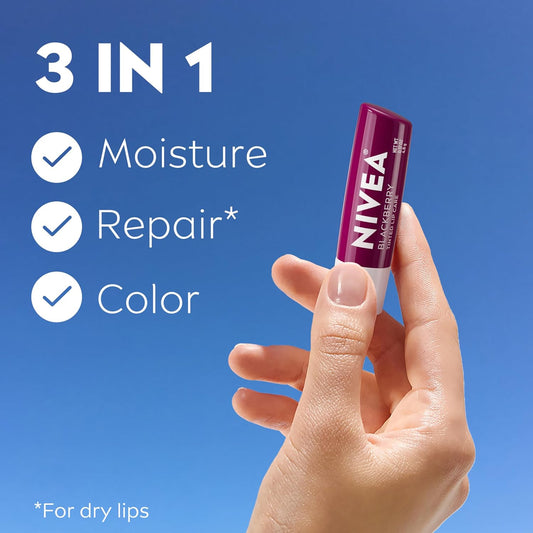 shea butter, nourishing oils, and vitamins c and e for lip repair
